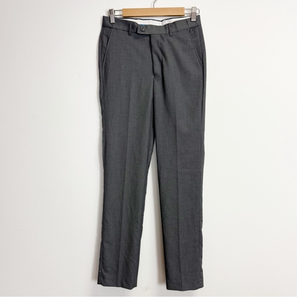 Perry Ellis Boy Pants Youth 16 Gray Dress Slacks Flat Front